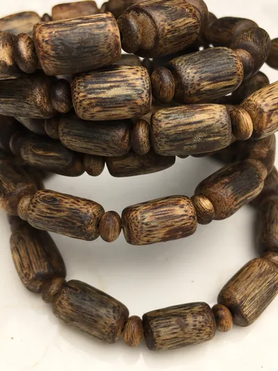 Agarwood Barrel Bead Bracelet I