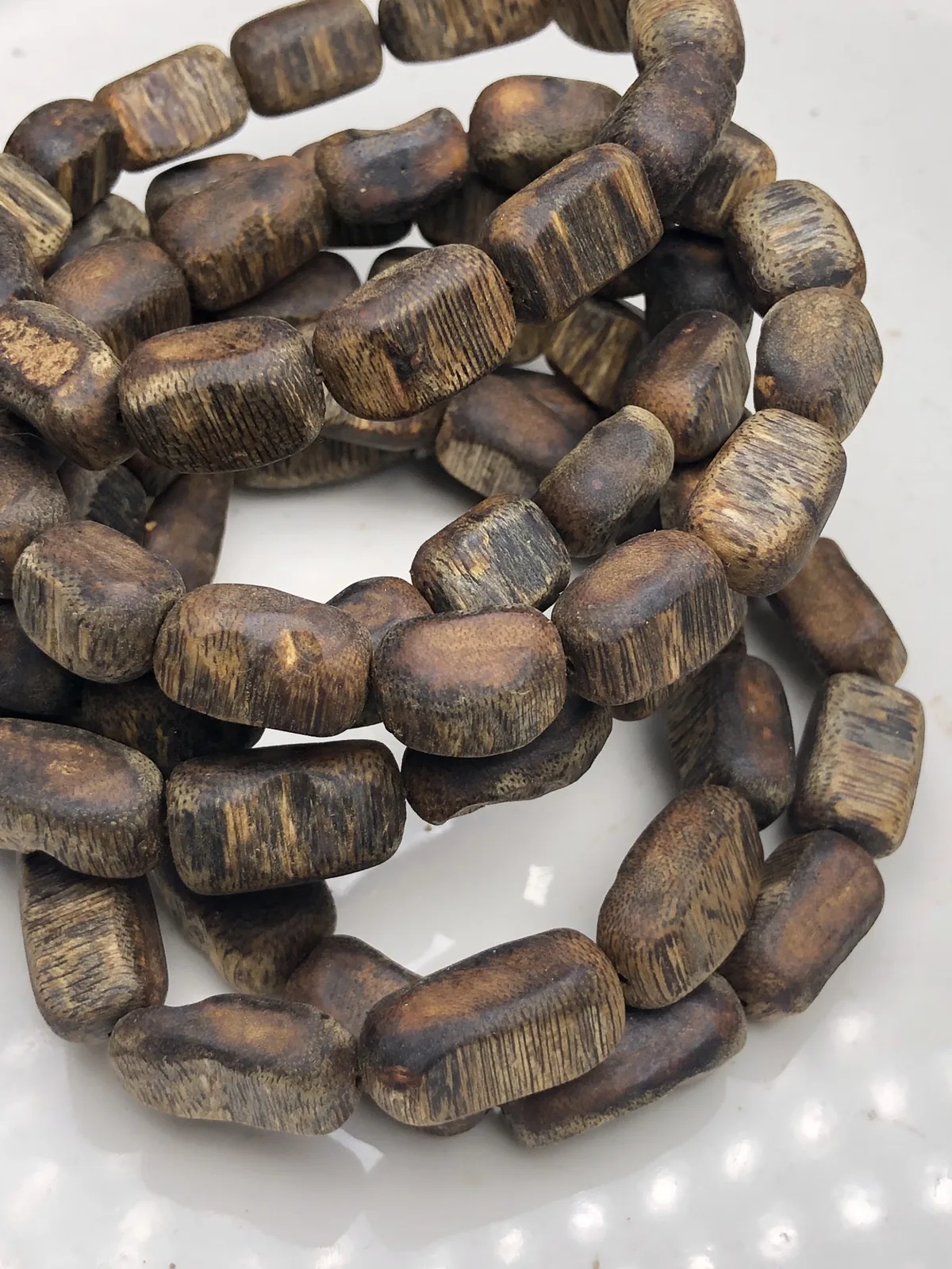 Agarwood Cube Bead Multi-Wrap Bracelet I, real photo