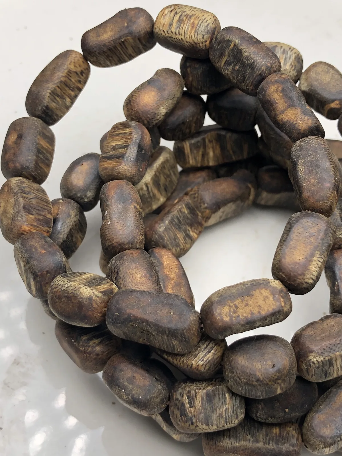 Agarwood Cube Bead Multi-Wrap Bracelet I, second view