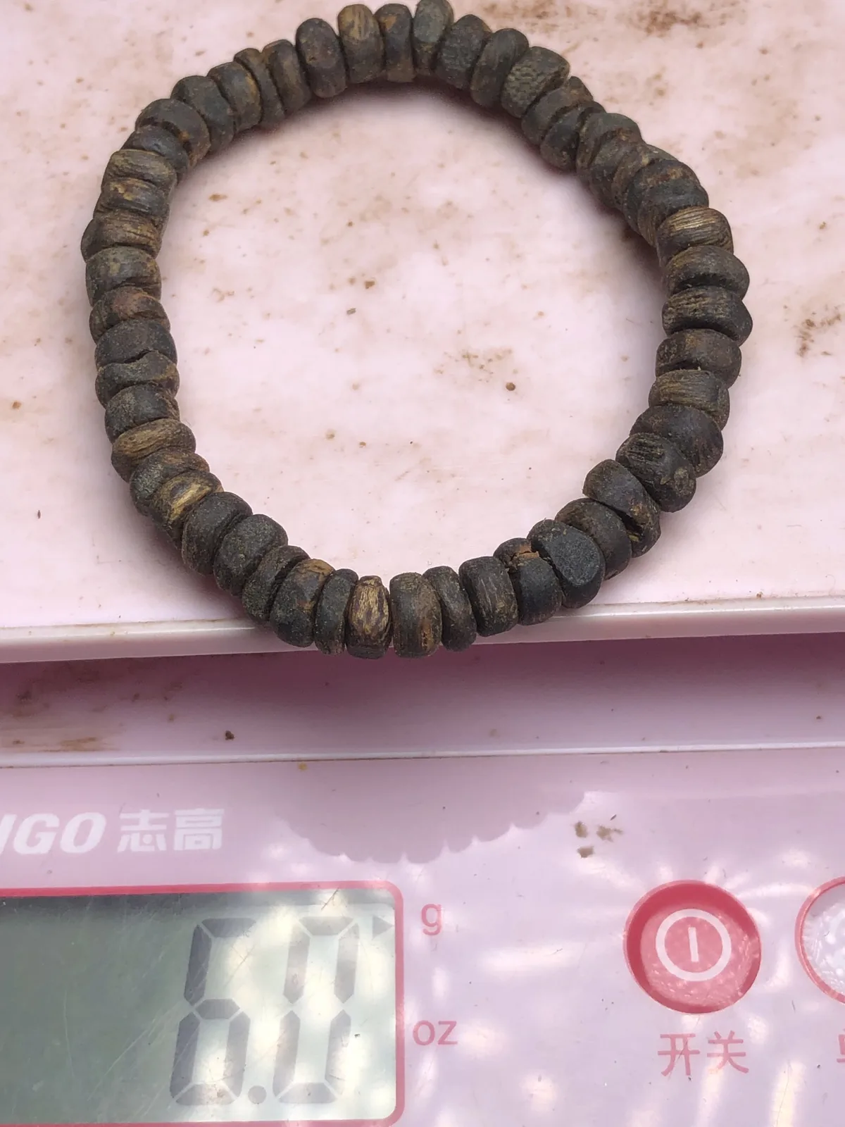 Agarwood Cube Bead Multi-Wrap Bracelet II, second view