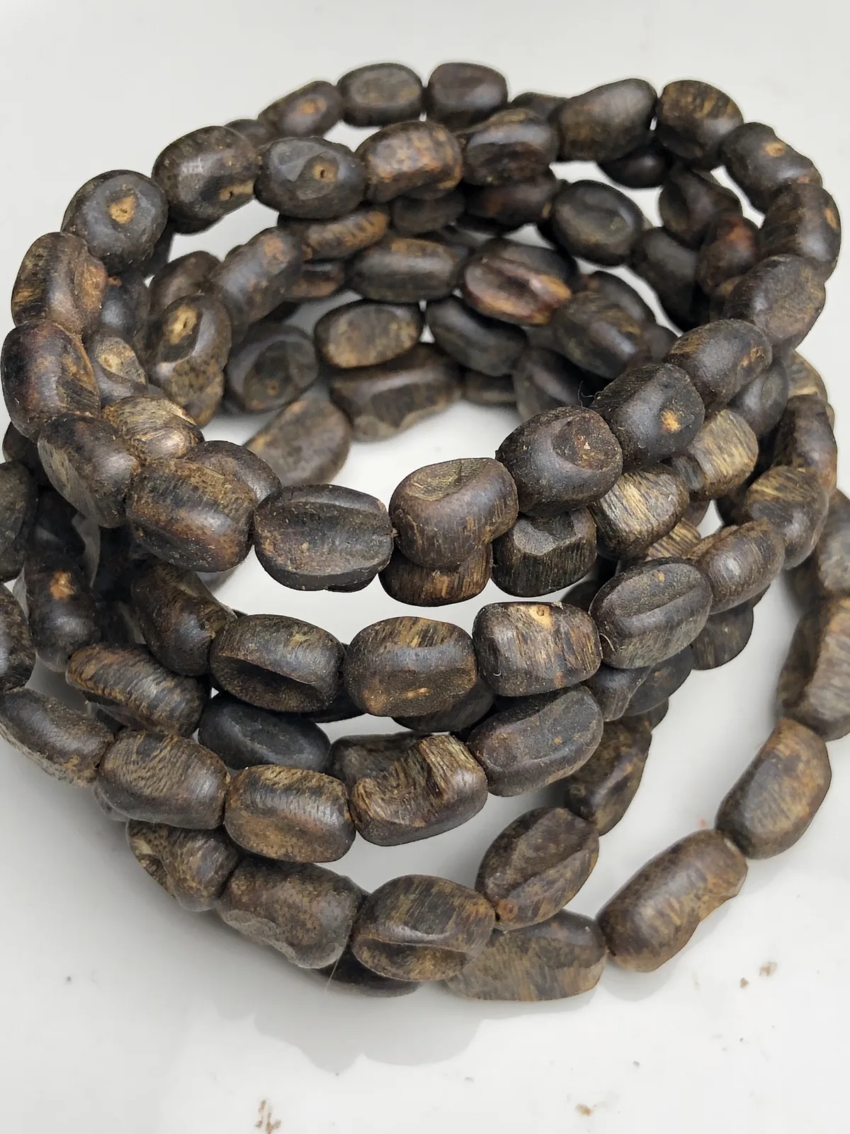 Agarwood Cube Bead Multi-Wrap Bracelet IV, real photo