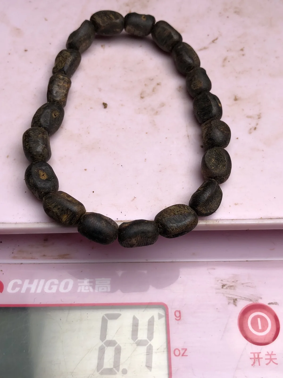 Agarwood Cube Bead Multi-Wrap Bracelet IV, second view