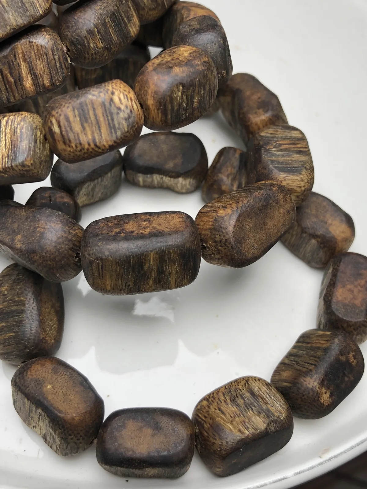 Agarwood Cube Bead Multi-Wrap Bracelet VI, second view