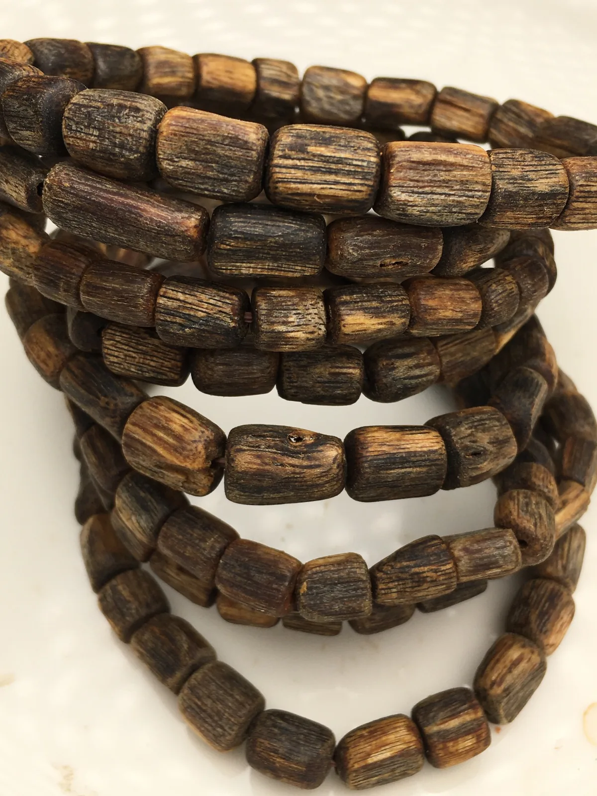 Agarwood Cube Bead Multi-Wrap Bracelet VII, real photo