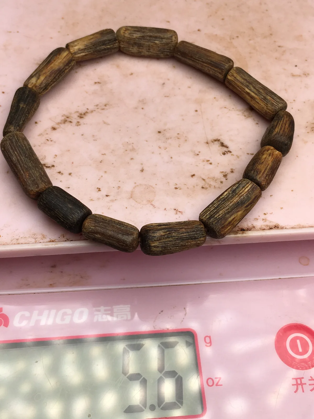 Agarwood Cube Bead Multi-Wrap Bracelet VII, second view