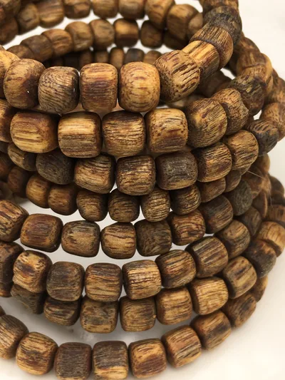 Agarwood Cube Bead Multi-Wrap Bracelet VIII