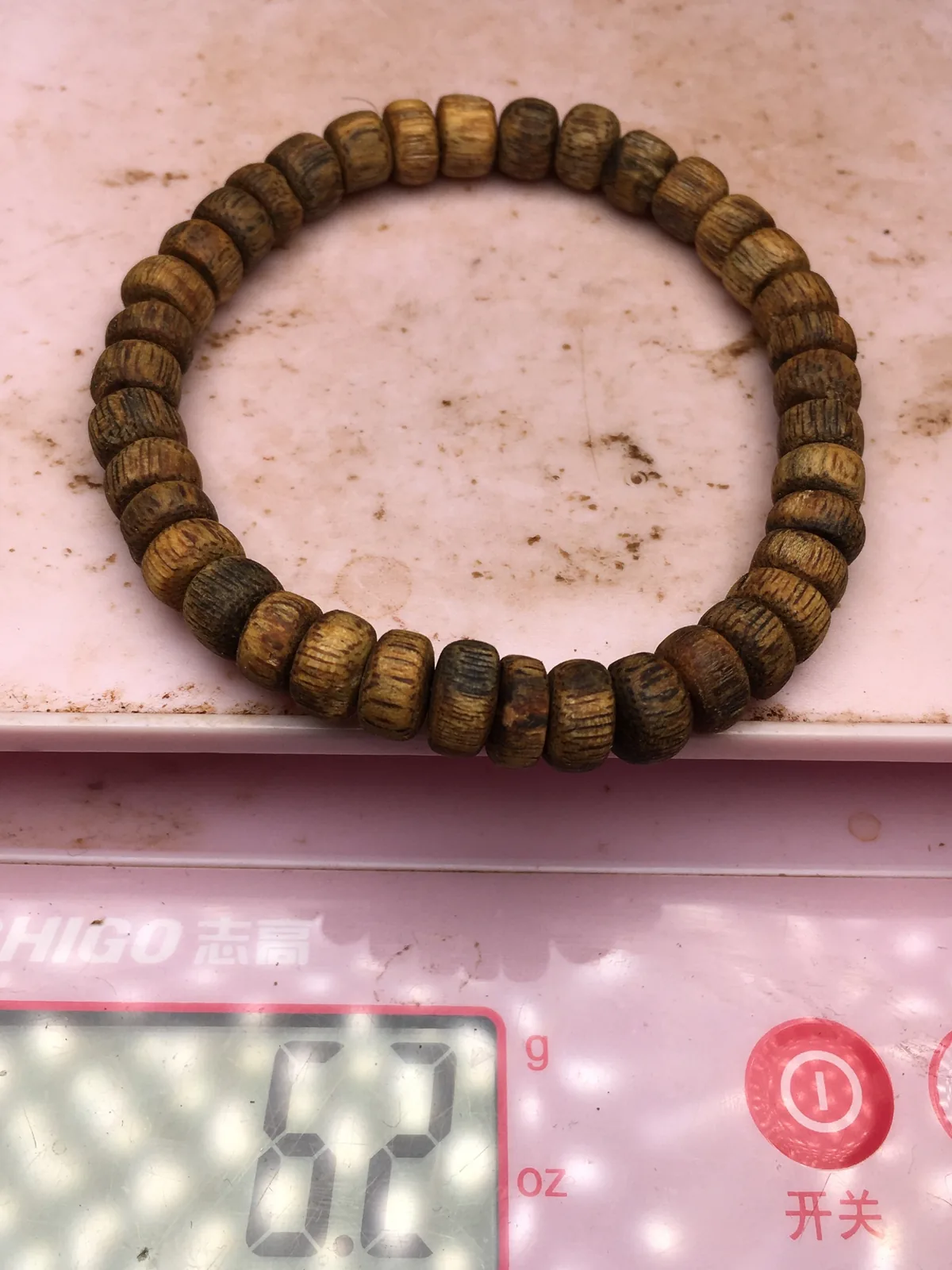 Agarwood Cube Bead Multi-Wrap Bracelet VIII, second view