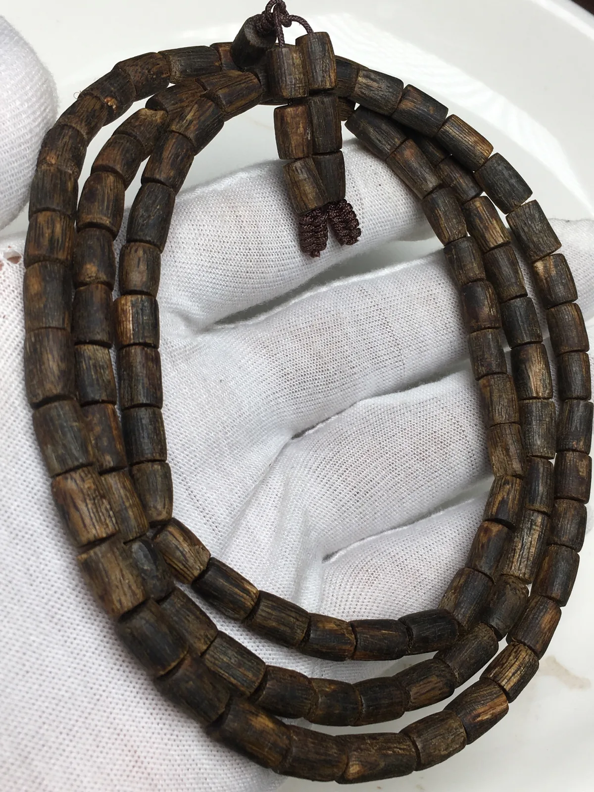 Agarwood Cube Bead Multi-Wrap Bracelet XI, real photo