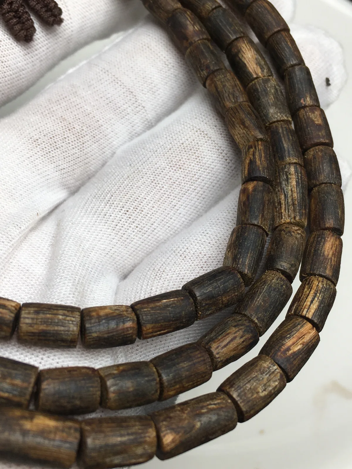 Agarwood Cube Bead Multi-Wrap Bracelet XI, second view