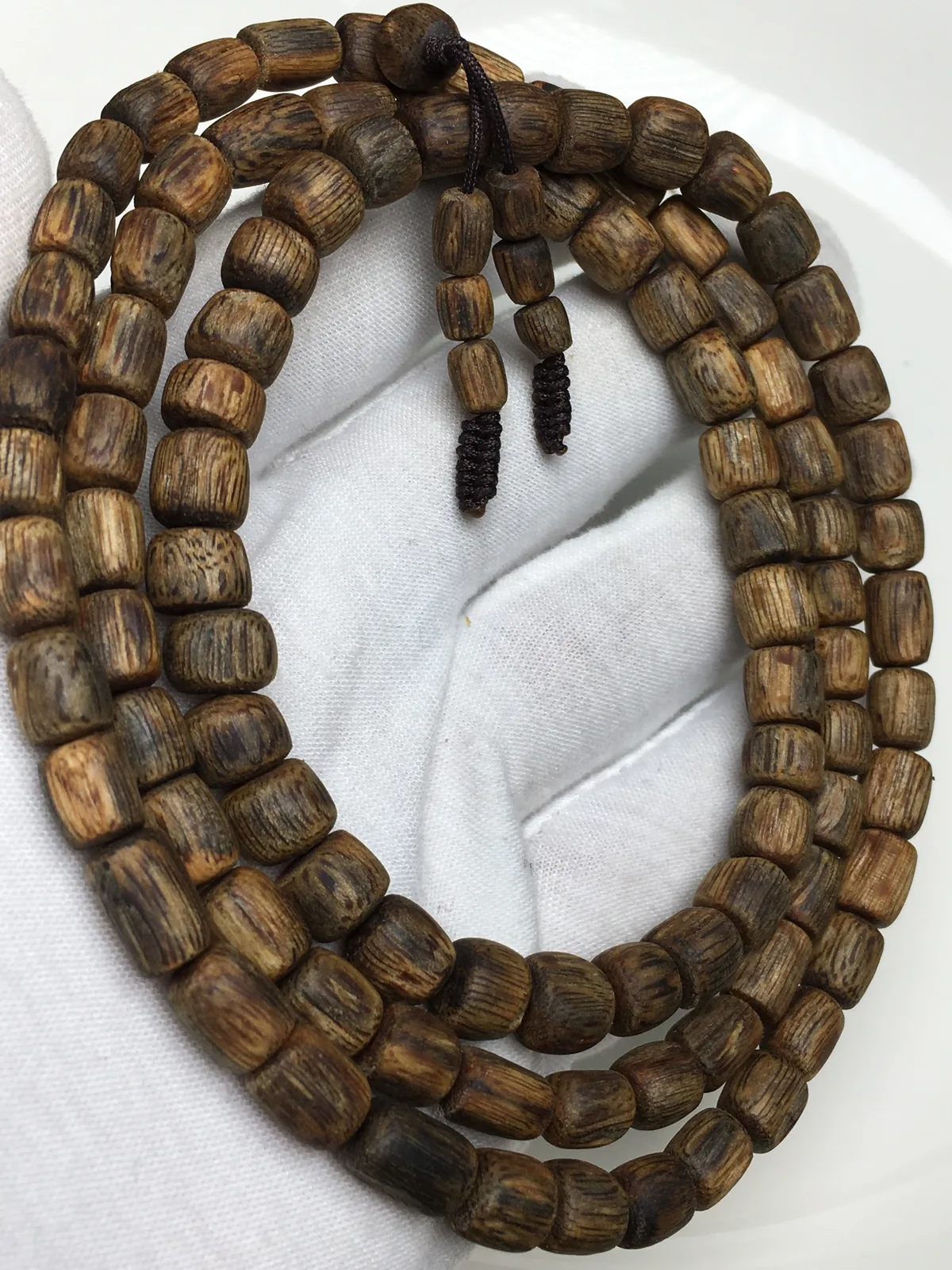 Agarwood Cube Bead Multi-Wrap Bracelet XII, real photo