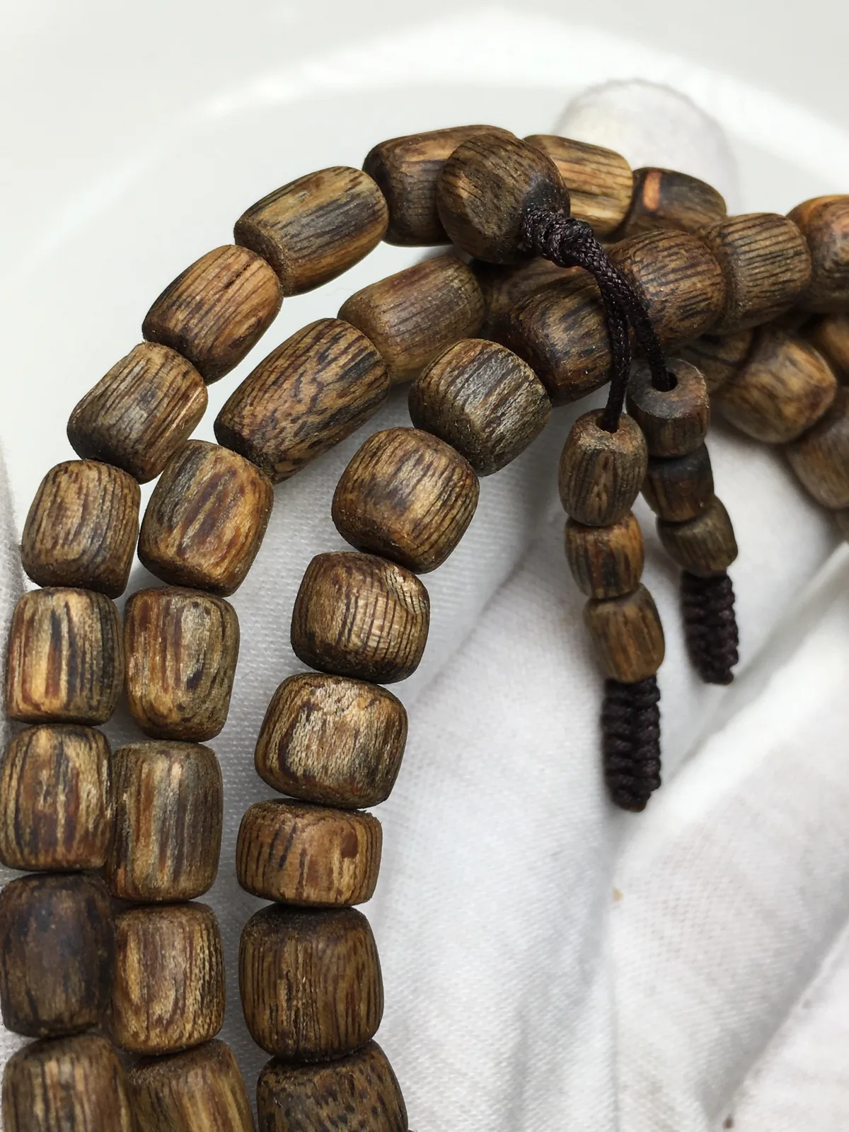 Agarwood Cube Bead Multi-Wrap Bracelet XII, second view