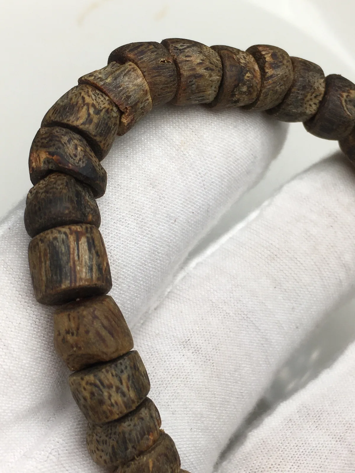 Real agarwood cube beads with dense dark resin lines