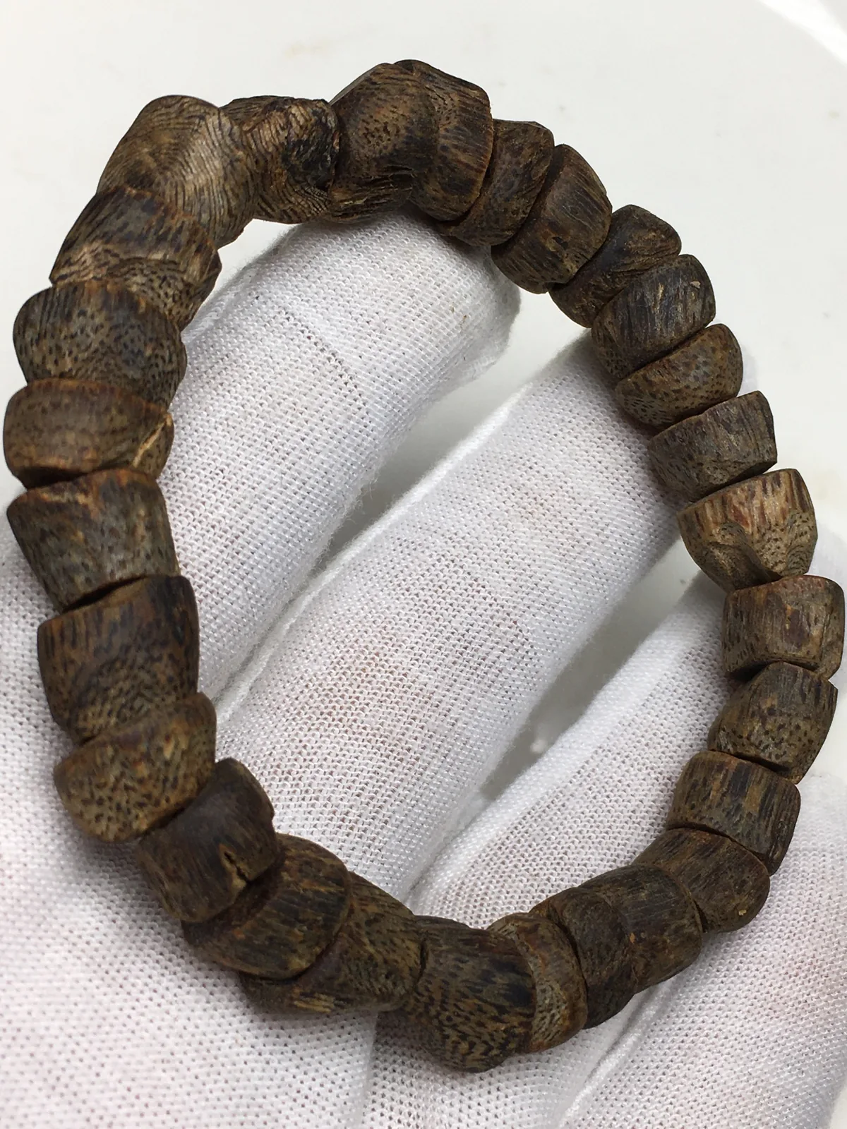 Agarwood Cube Bead Bracelet IV, real photo