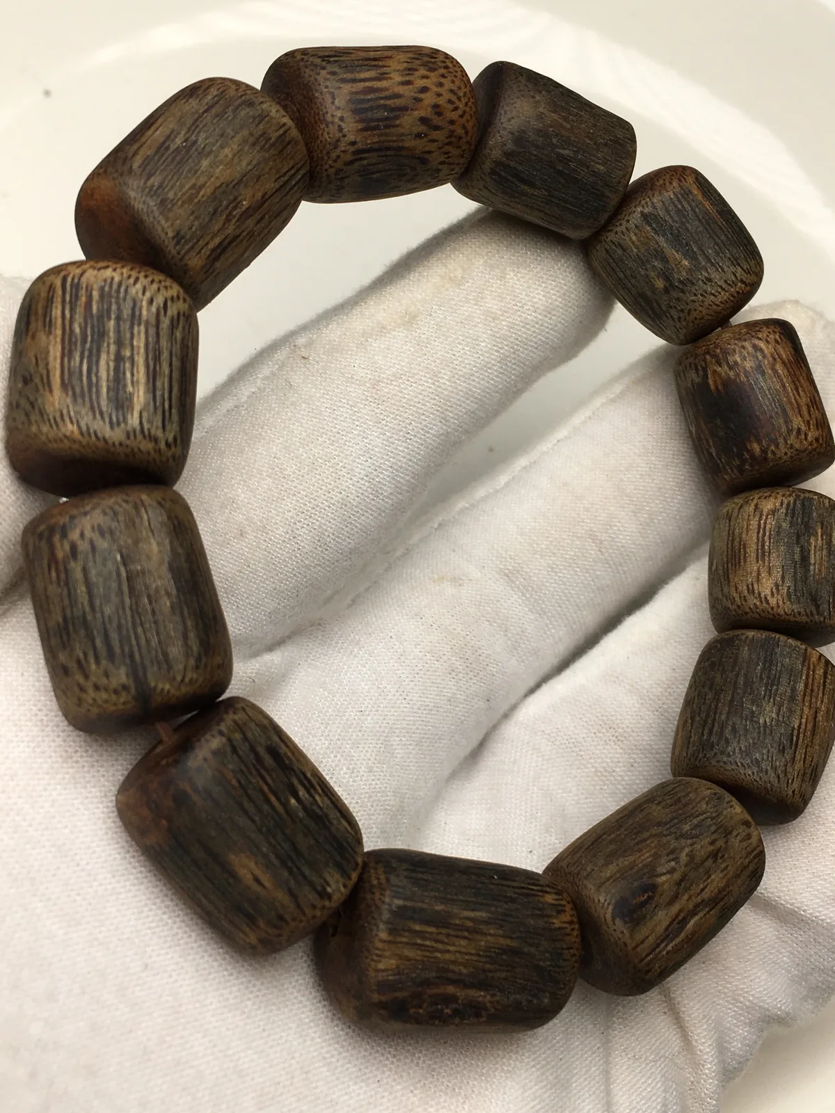Agarwood Cube Bead Bracelet V, real photo