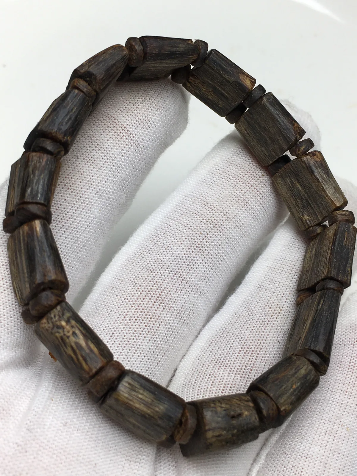 Agarwood Cube Bead Bracelet VI, real photo
