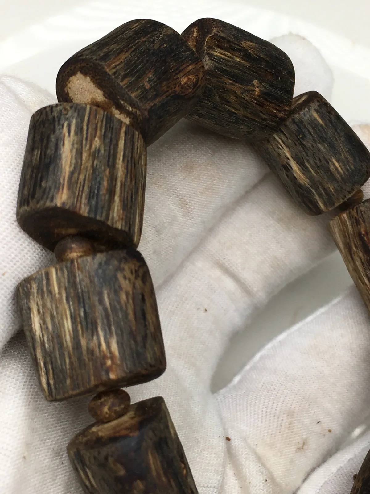 Agarwood Cube Bead Bracelet VII, second view