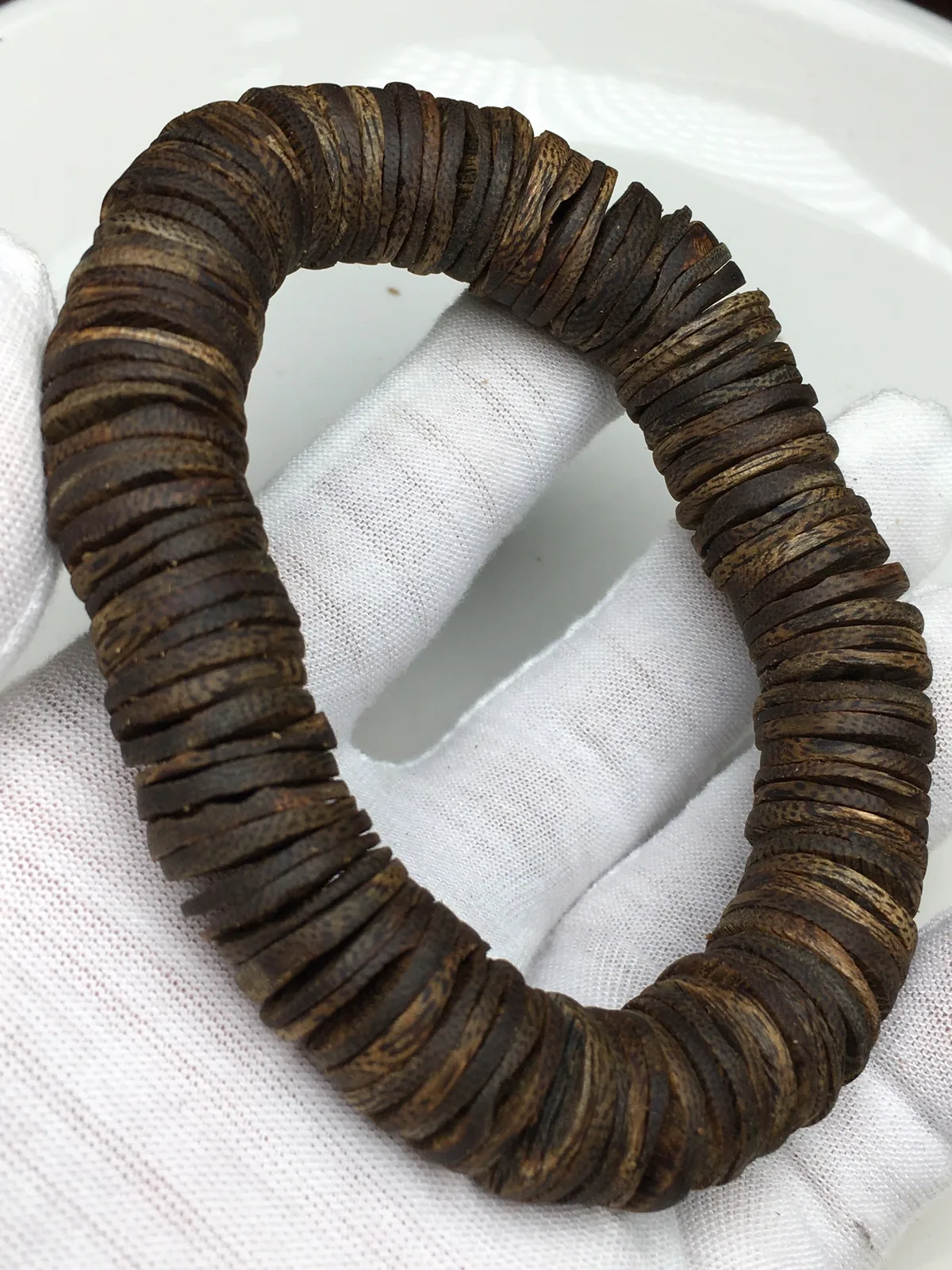 Agarwood Disc Bead Multi-Wrap Bracelet I, real photo