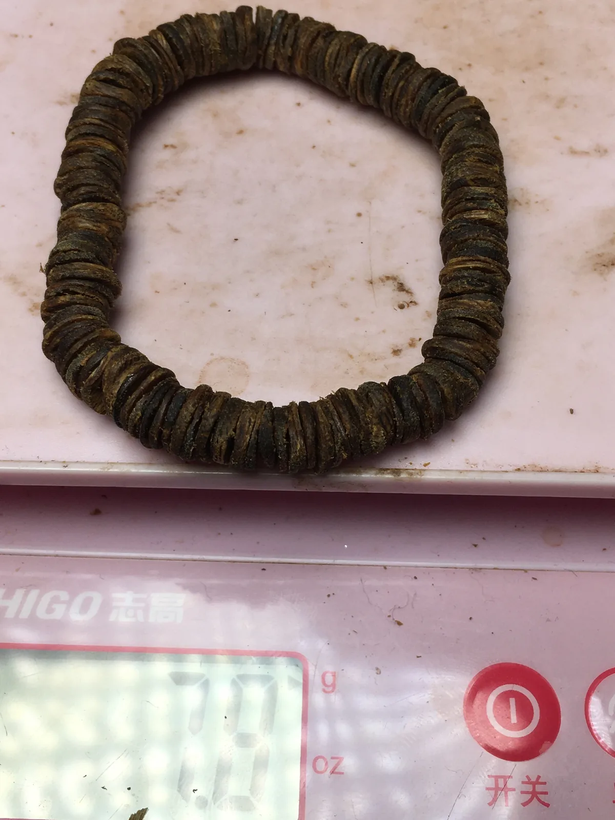 Agarwood Disc Bead Multi-Wrap Bracelet II, second view