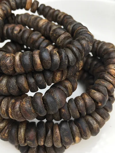 Agarwood Disc Bead Multi-Wrap Bracelet III