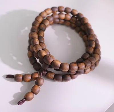 Agarwood Drum Bead Multi-Wrap Bracelet I