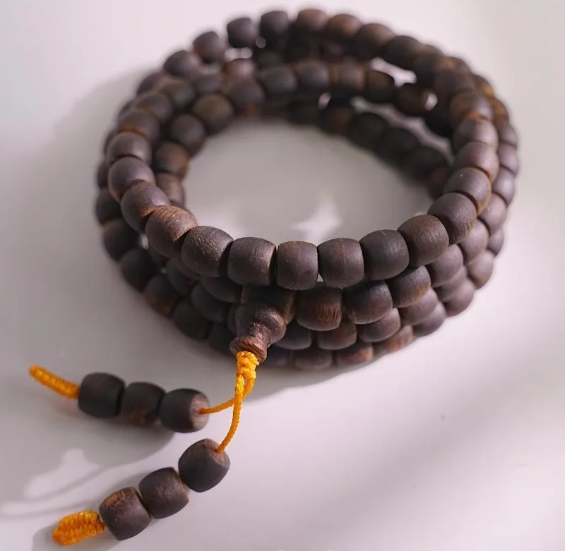 Agarwood Drum Bead Multi-Wrap Bracelet I, second view