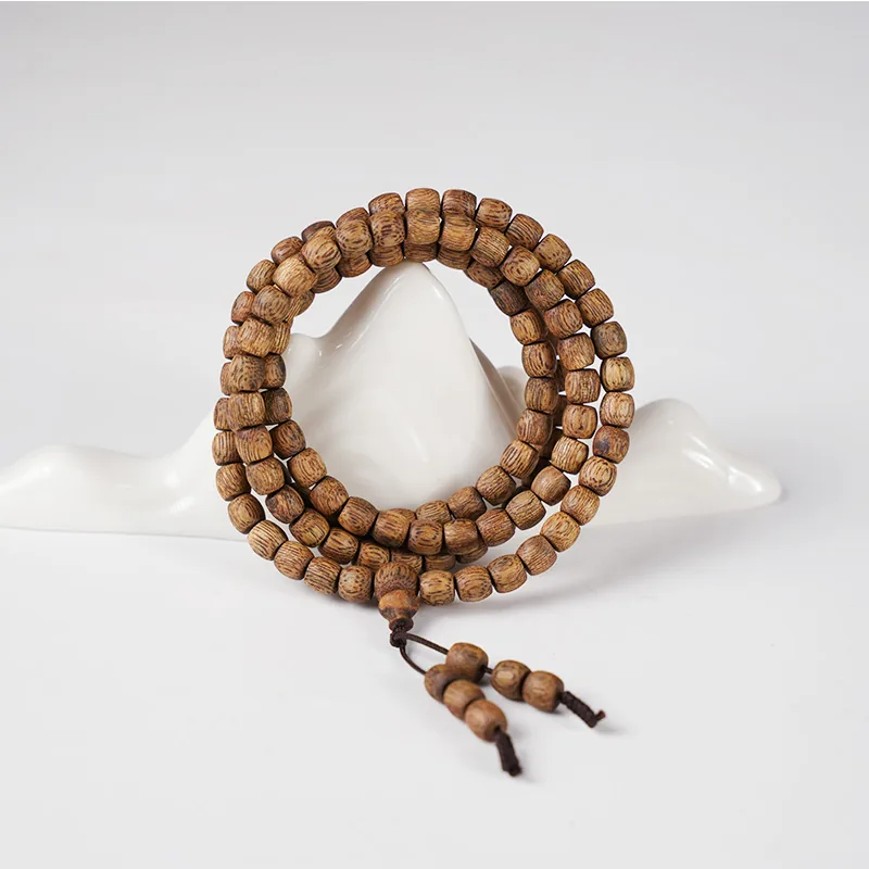 Agarwood Drum Bead Multi-Wrap Bracelet I — photo 3 of 4