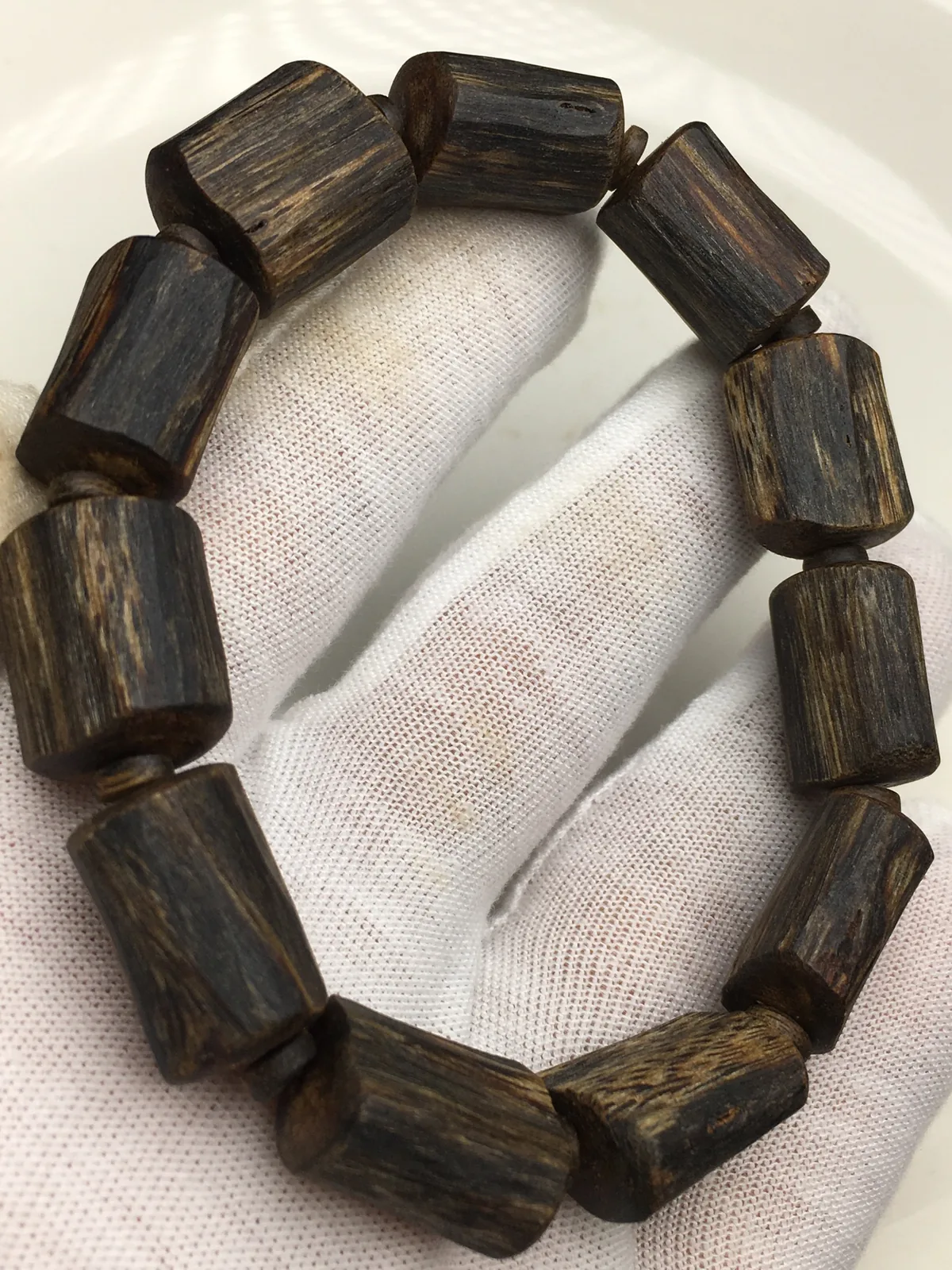 Agarwood Long Barrel Bracelet III, real photo