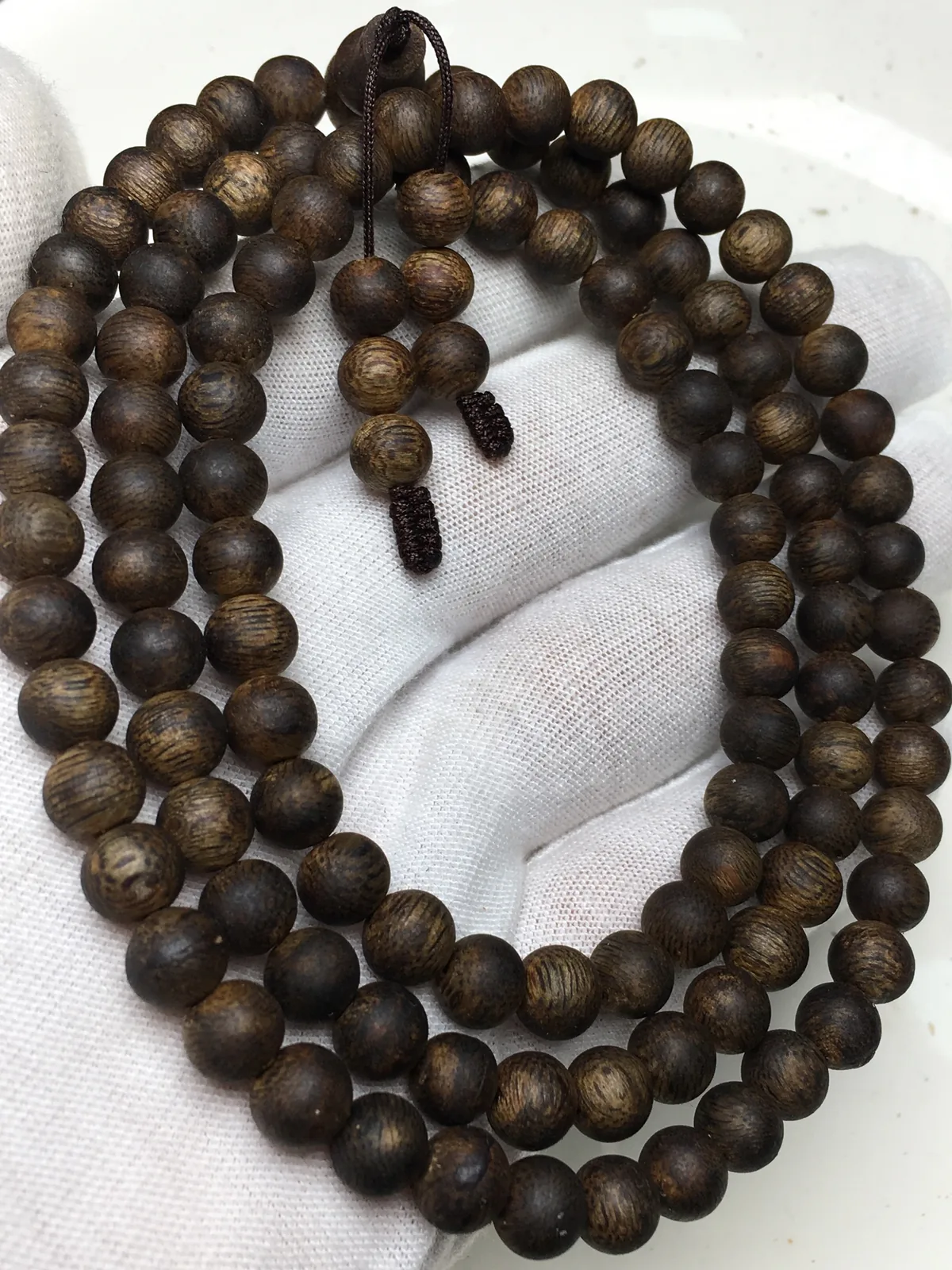 Agarwood Round Bead Multi-Wrap Bracelet II, real photo