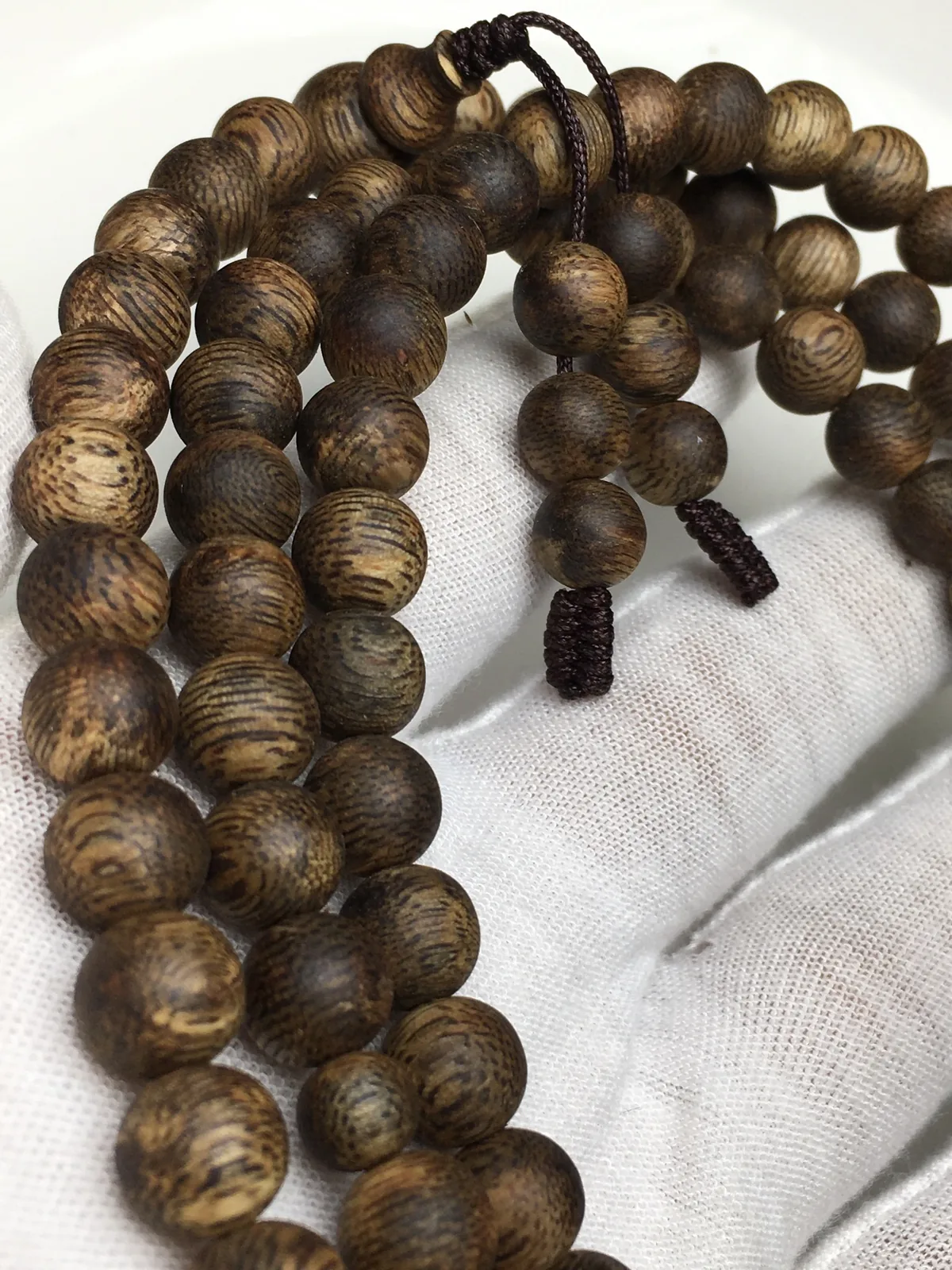 Agarwood Round Bead Multi-Wrap Bracelet III — photo 5 of 9