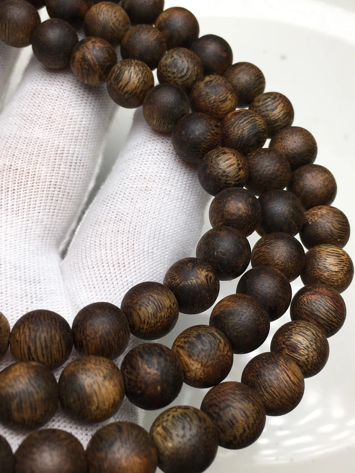 Dark Agarwood Round Bead Multi-Wrap Bracelet I — photo 7 of 9