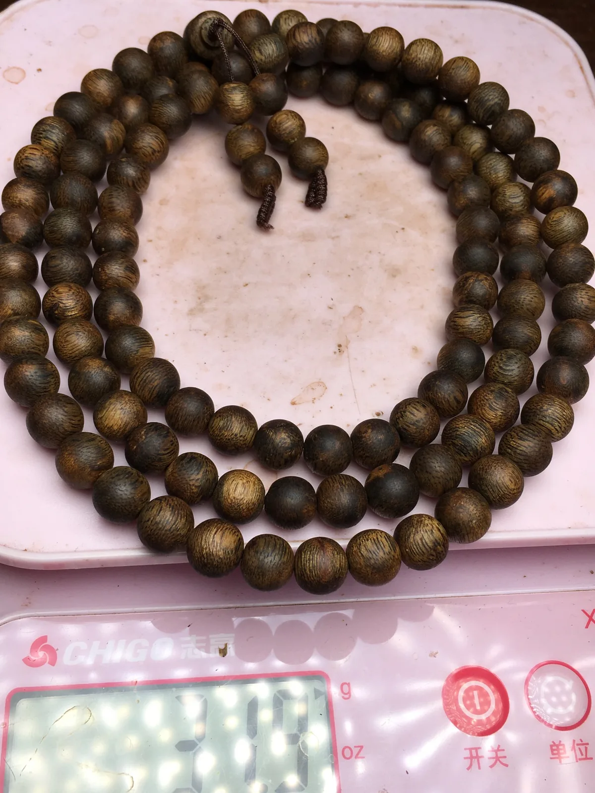 Dark Agarwood Round Bead Multi-Wrap Bracelet I — photo 9 of 9