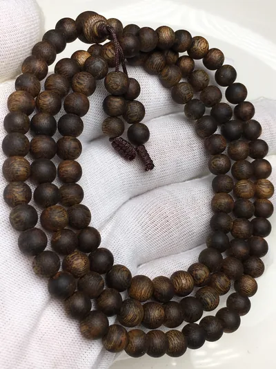 Agarwood Round Bead Multi-Wrap Bracelet IV