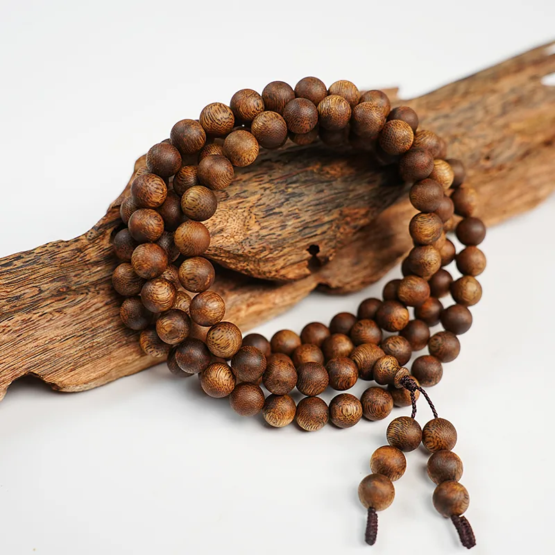 Agarwood Round Bead Multi-Wrap Bracelet V, second view