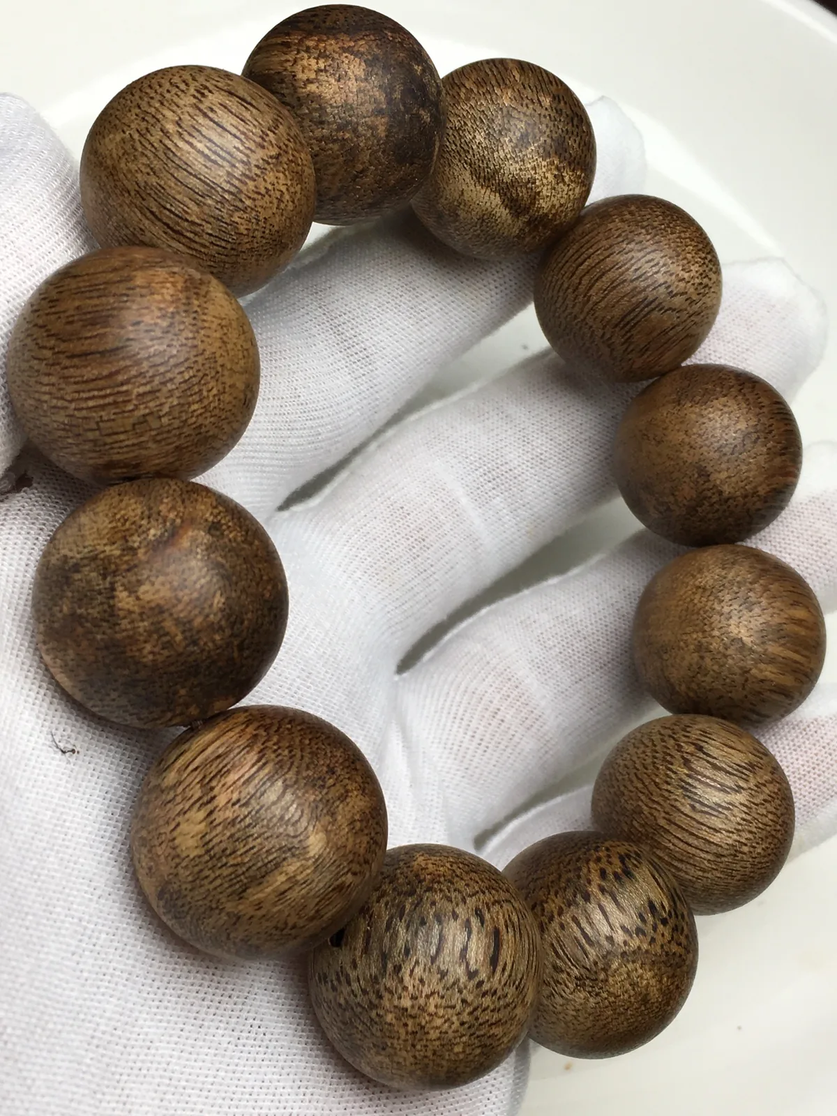 Agarwood Round Bead Bracelet IV, real photo