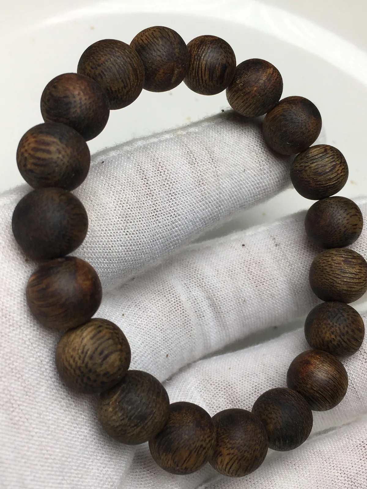 Agarwood Round Bead Bracelet VI, real photo