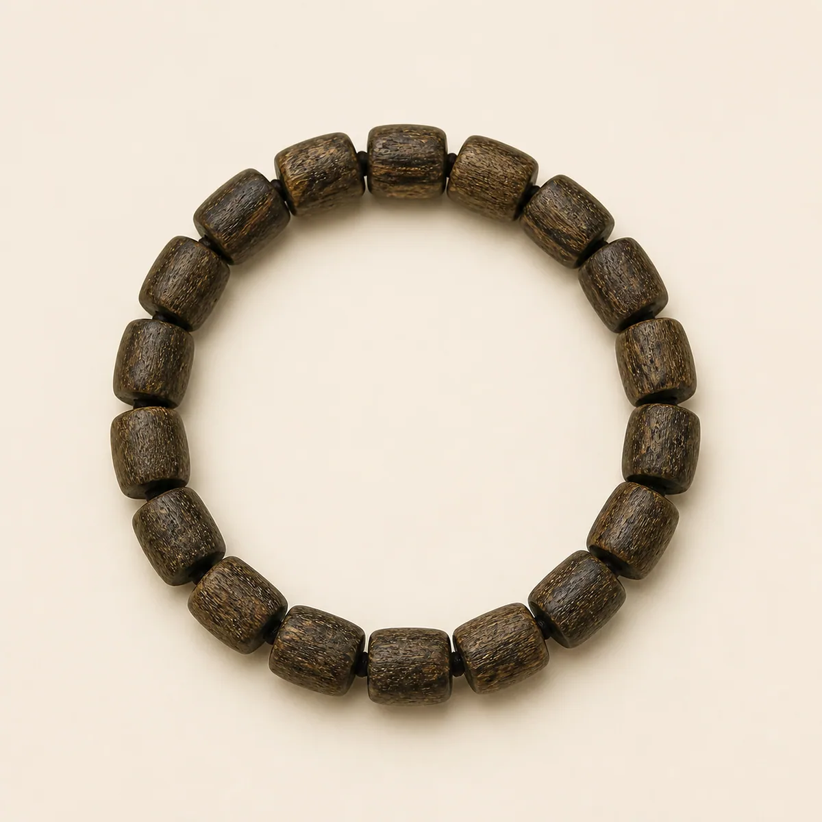 Agarwood Barrel Bead Bracelet III