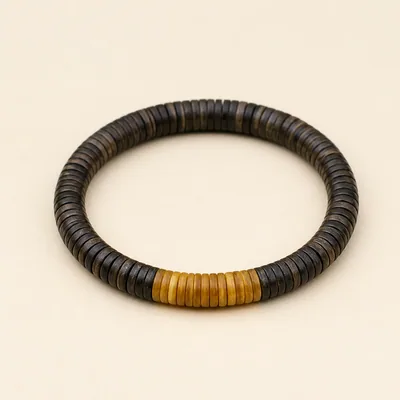 Agarwood & Beeswax Amber Disc Bracelet