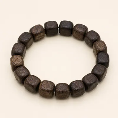 Agarwood Cube Bead Bracelet IX