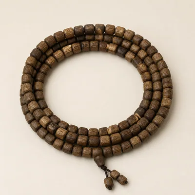 Agarwood Cube Bead Multi-Wrap Bracelet XIII