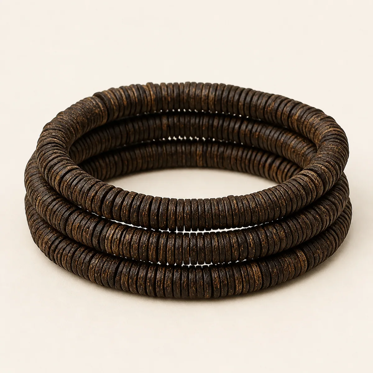 Agarwood Disc Bead Multi-Wrap Bracelet V