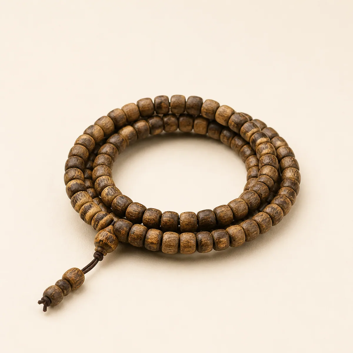 Agarwood Drum Bead Multi-Wrap Bracelet II