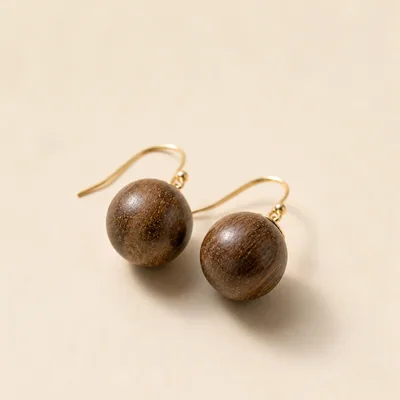 Plain Agarwood Earrings