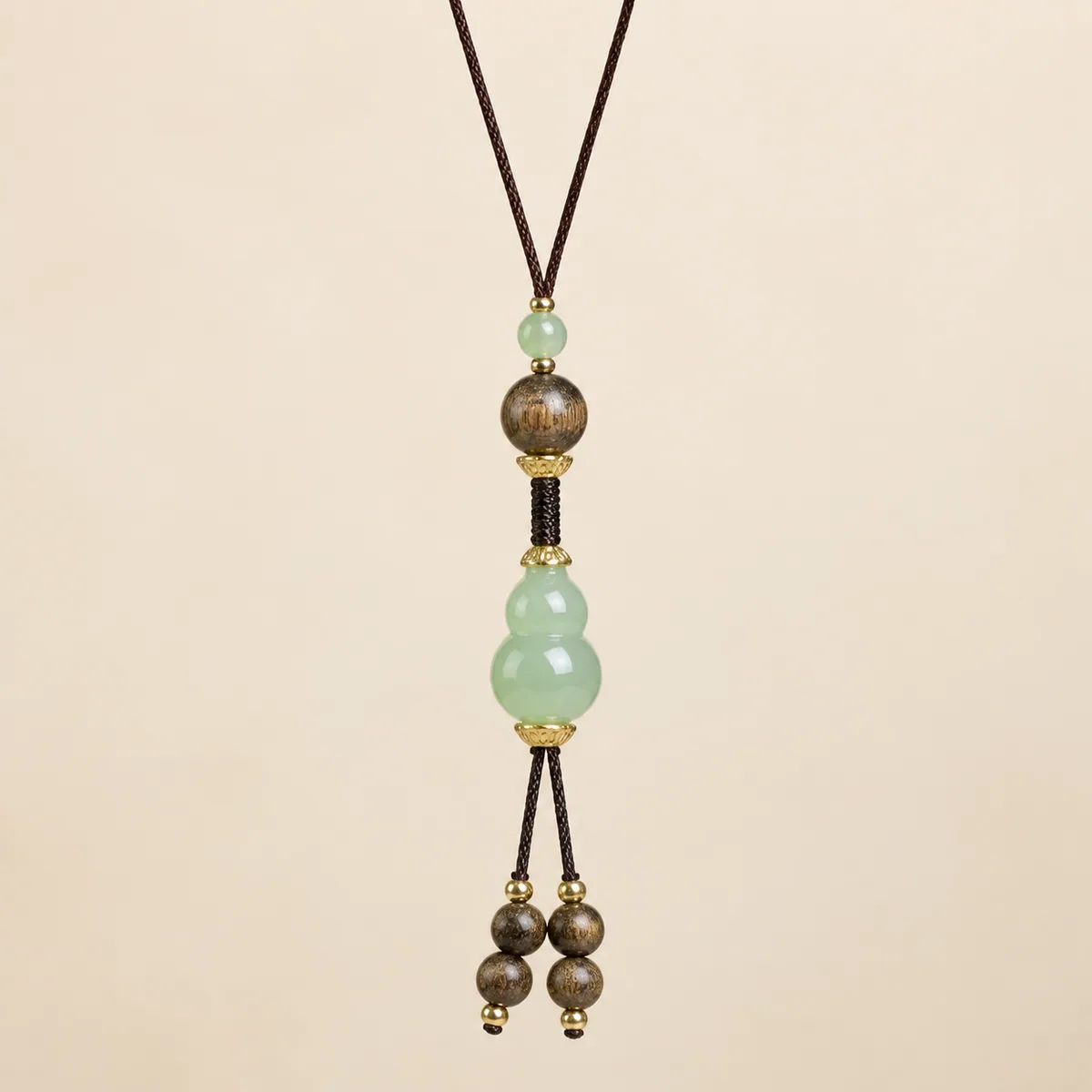 Agarwood & Hetian Jade Gourd Pendant