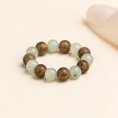 Agarwood & Hetian Jade Ring