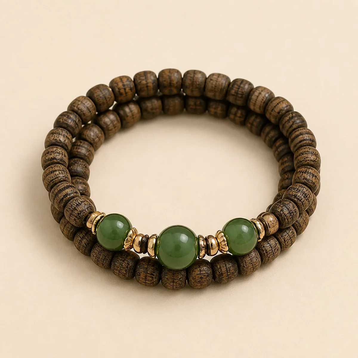 Agarwood bracelets and jewellery: double-wrap