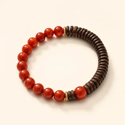 Agarwood & Nanhong Agate Bracelet II