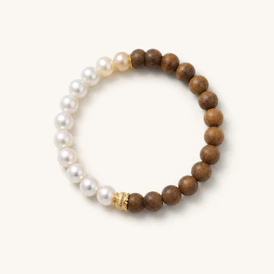 Agarwood & Pearl Bracelet