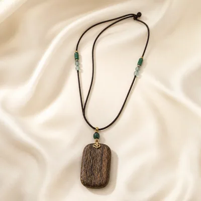 Agarwood Plain Plaque Pendant