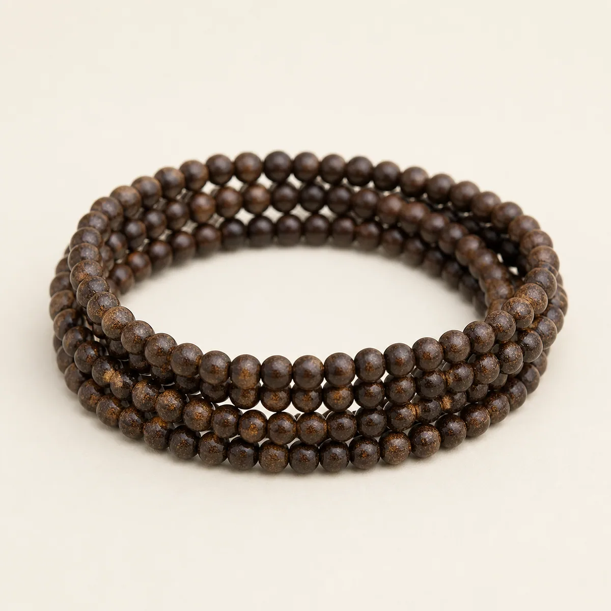 Agarwood Round Bead Multi-Wrap Bracelet VII