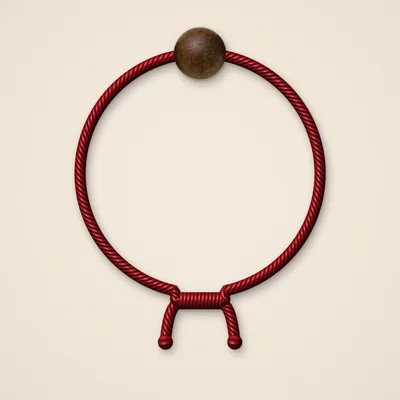 Single-Bead Agarwood Red String Bracelet